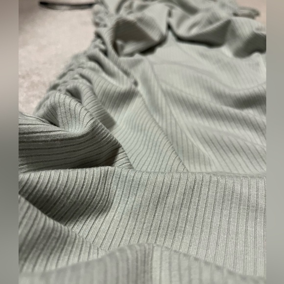 Forever 21 ruched teal summer dress - Picture 5 of 6